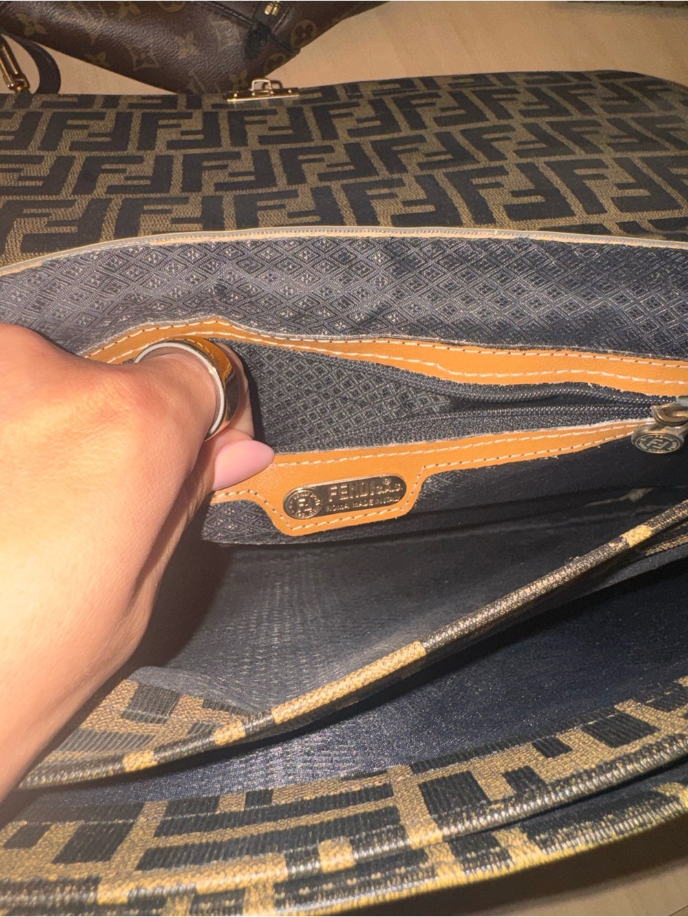 Vintage Fendi Unisex Briefcase Bag in Brown/Black - Picture 7 of 10